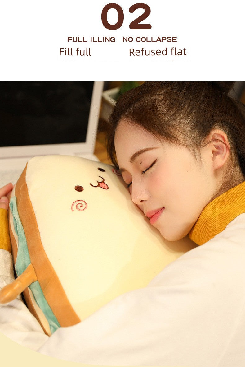 Cartoon Sandwich Pillow Bread Creative Food Nap Pillow Stylish Snack Rag Doll Cute Plush Doll