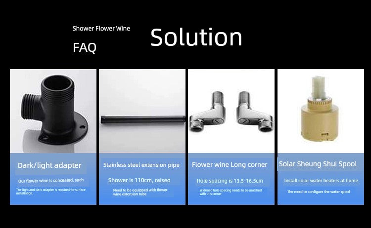 Copper Constant Temperature Black For Home Supercharged Shower Head