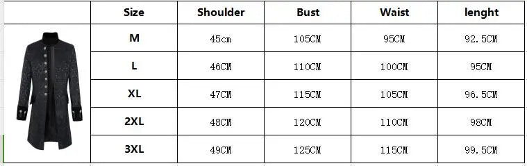 Medieval Vampire Cosplay Costume Steampunk Jacket Vest Coat Victorian Ghost Gothic Blazer Suits Stand Collar Trench Men's Shirt