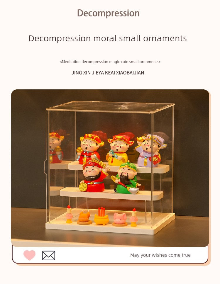 Five-Way God of Wealth All-Way Fairy Home Bookcase Entrance Decoration Decoration Household Full Set Display Stand Gift Decoration