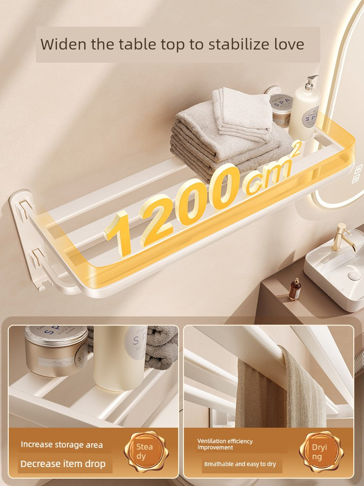 White Bathroom Wall-Mounted Toilet Towel Rack