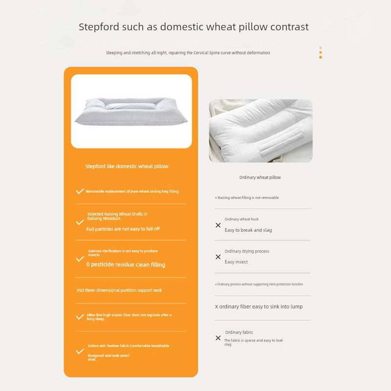 Sidford Home Buckwheat Pillow Seven Hotel Pillow Hanquan Court Season Special Pillow Core Cervical Support Sleep