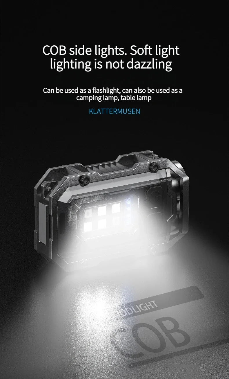 Rechargeable LED+COB Mini Multifunctional Flashlight Portable Outdoor Camping Emergency Keychain Light