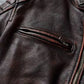 Vintage Black Brown Real Cowhide Genuine Leather Jacket Real Fur Men's Leather Jacket Bomber Men Leather Jacket Motorcycle Coat