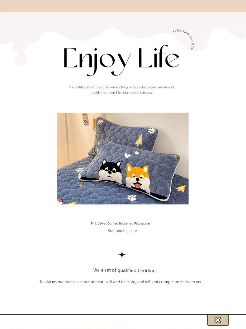 Non-Collapse Pillowcase and Pillow Core Set For Home Adult Cervical Support Improve Sleeping Pairs Dormitory Students Single Men