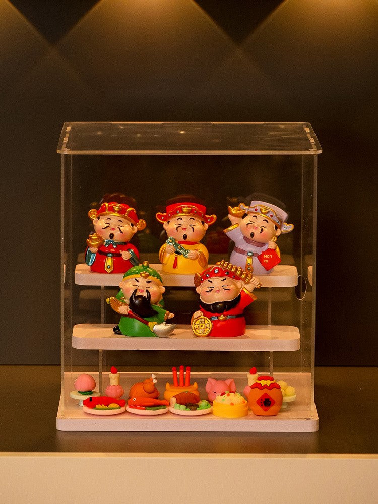 Five-Way God of Wealth All-Way Fairy Home Bookcase Entrance Decoration Decoration Household Full Set Display Stand Gift Decoration