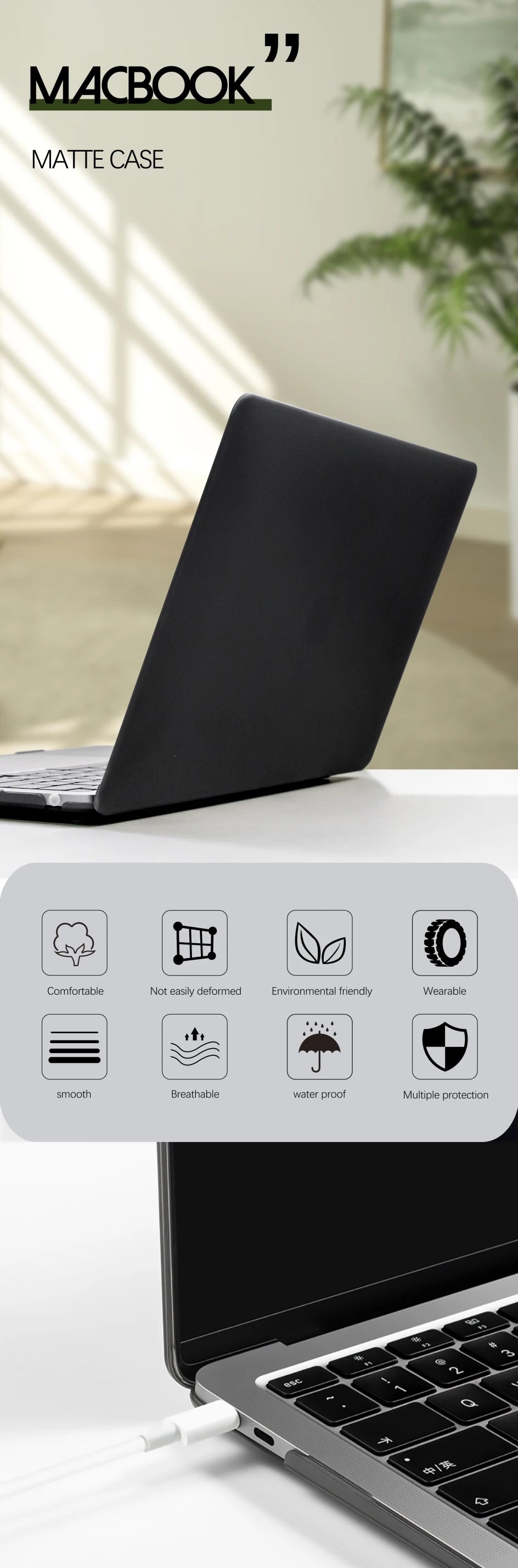 For Macbook Air 13 Case for Laptop accessories Macbook Air M1 M2 2023 Air 15 Funda Macbook Pro 14 case M3 2023 Pro 16 Cover