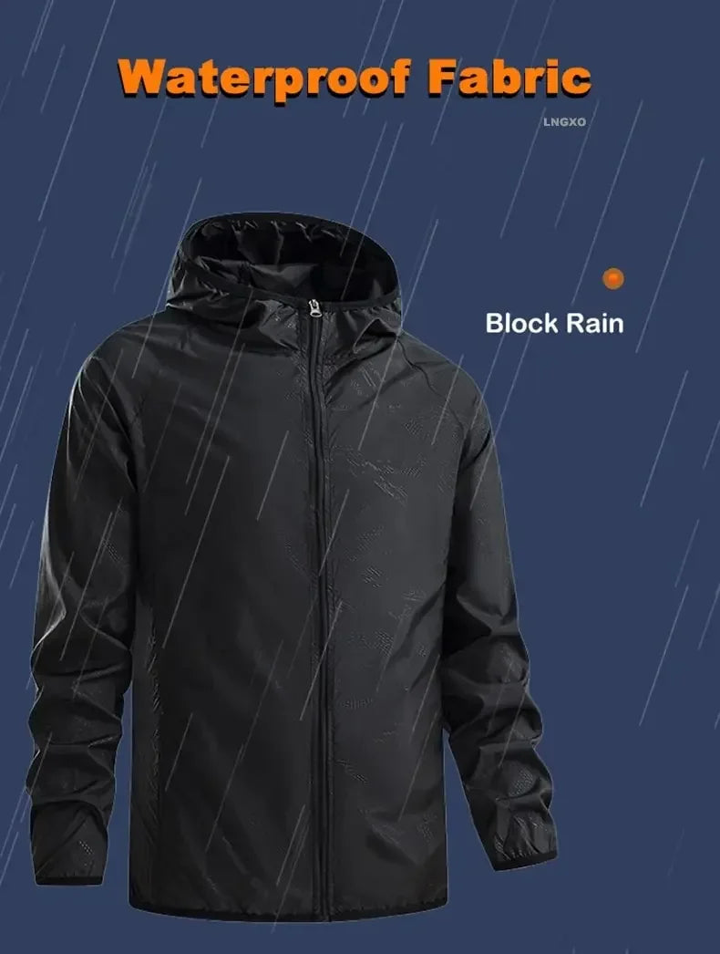 Men Women Hiking Jackets Waterproof Sun Protection Windbreaker Camping Climbing Outdoor Rain Coat Unisex Portable Clothes