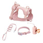 PVC Soft Pink Dog Harness Set And Leash Colar For Pet Dogs