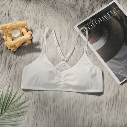 Women's underwear beautiful back no steel ring bra white lace new spring and summer collection for girls MR2583
