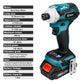 588N.m Cordless Brushless Impact Driver Kit Cordless Drill Electric Screwdriver 4-Speed 1/4‘’ 3 LED Light for Makita 18V Battery