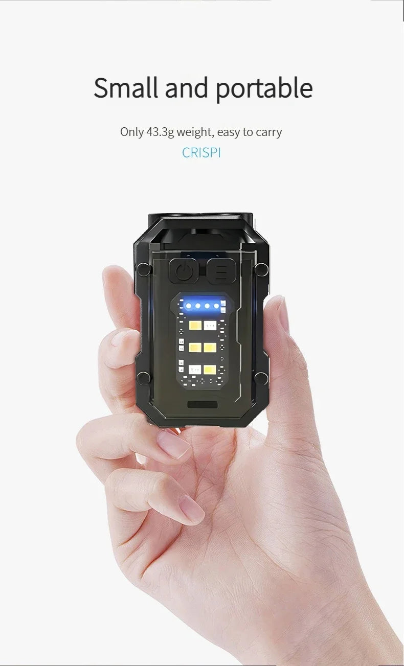 Rechargeable LED+COB Mini Multifunctional Flashlight Portable Outdoor Camping Emergency Keychain Light