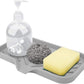 Silicone Kitchen Sink Tray Soap Tray Soap Dish Holder Sponge Holder with Built-in Drain Lip Countertop Sink Kitchen Organizer