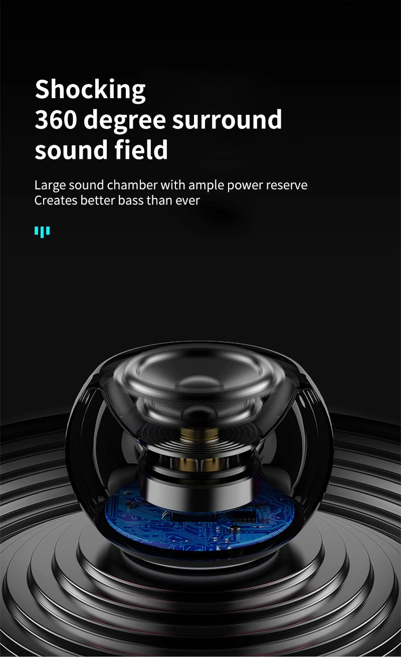Mini Portable Metal Speaker Metallic Wireless Bluetooth Speaker TWS Stereo Indoor/Outdoor Portable Subwoofer Compact Speaker