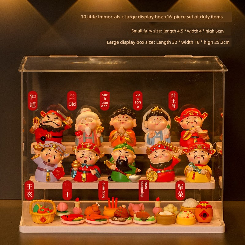 Five-Way God of Wealth All-Way Fairy Home Bookcase Entrance Decoration Decoration Household Full Set Display Stand Gift Decoration