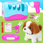 Pet Puppy Care Accessories with Dog  House -Simulated Brador Dog Call Plush Toy - Children Interactive Vet Clinic Doctor - Role