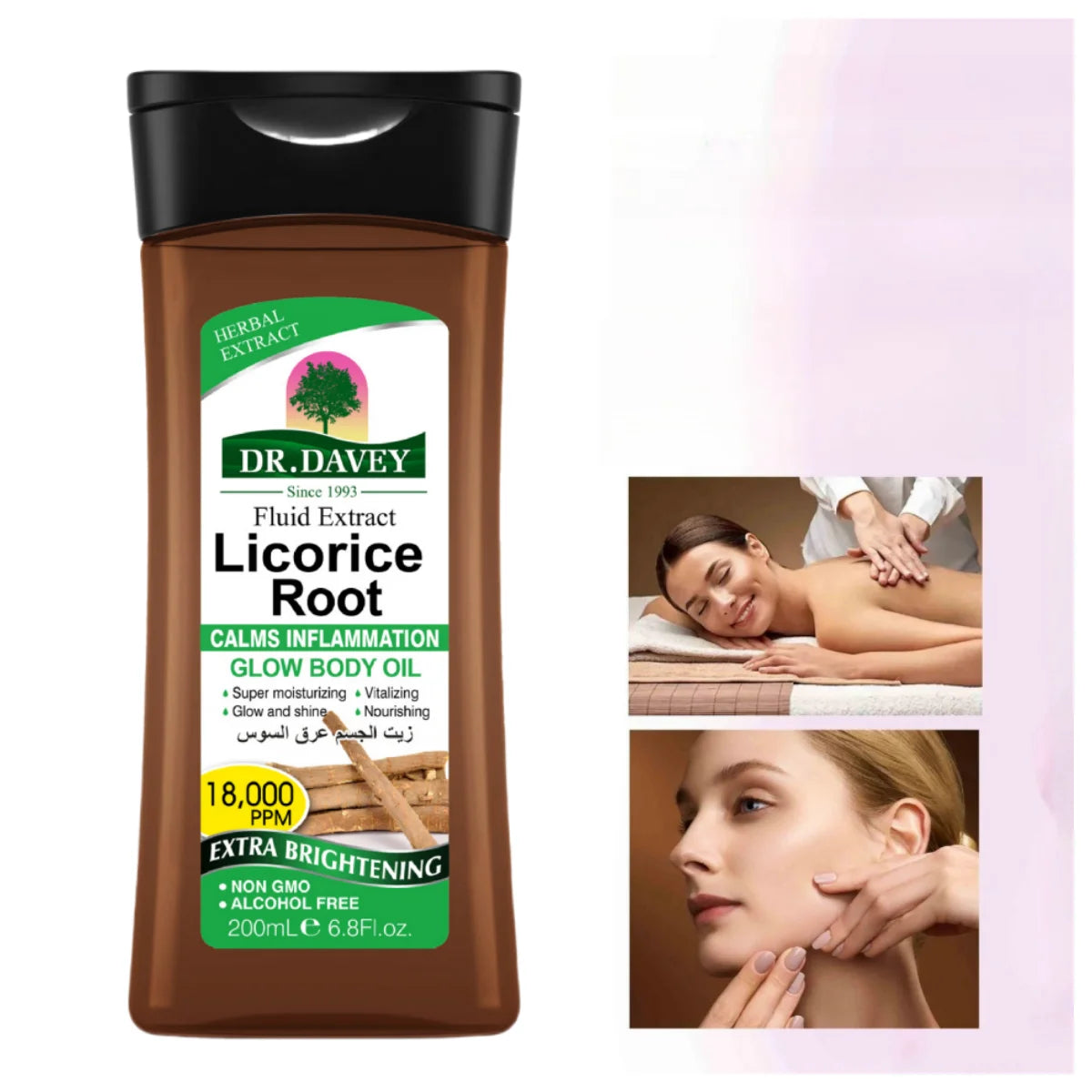 200mlLicorice Body Oil Licorice Root Glow Body OilBody Skin Care Oil Moisturizing Essential Oil Body Oil Full Body Essential Oil