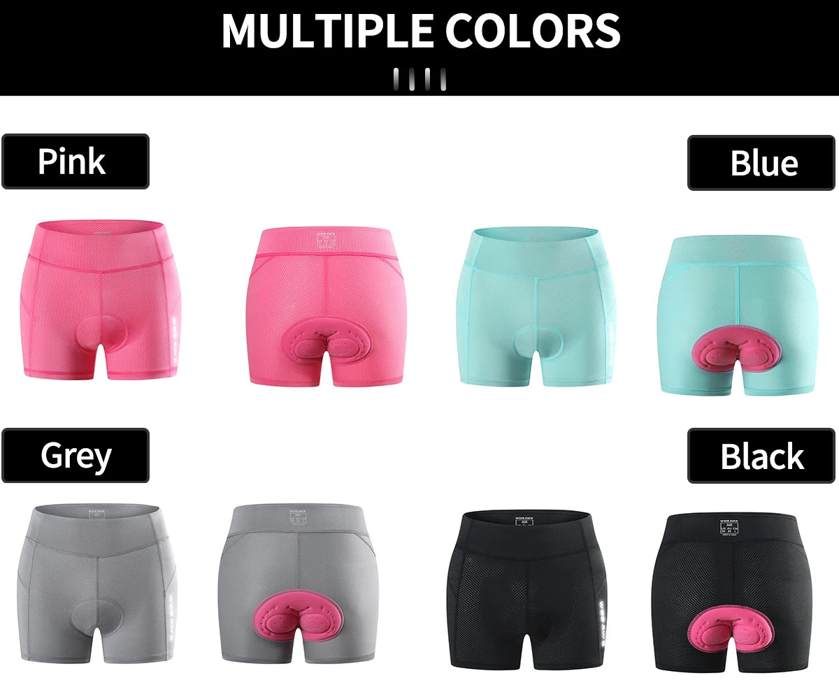 WOSAWE Cycling Underwear Women 5D Gel Padded Shorts Breathable Shockproof Underwear Mountain Bike Tights MTB Bicycle Underpants