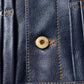 2023 New Leather Jacket Men's Single-Breasted Denim Blue Retro Old Motorcycle Leather Jacket Slim-Fit Lapel Coat