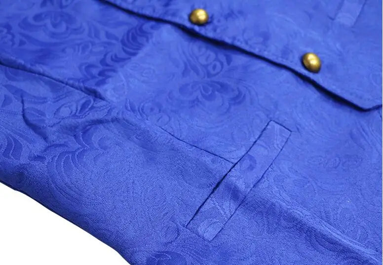 Medieval Vampire Cosplay Costume Steampunk Jacket Vest Coat Victorian Ghost Gothic Blazer Suits Stand Collar Trench Men's Shirt