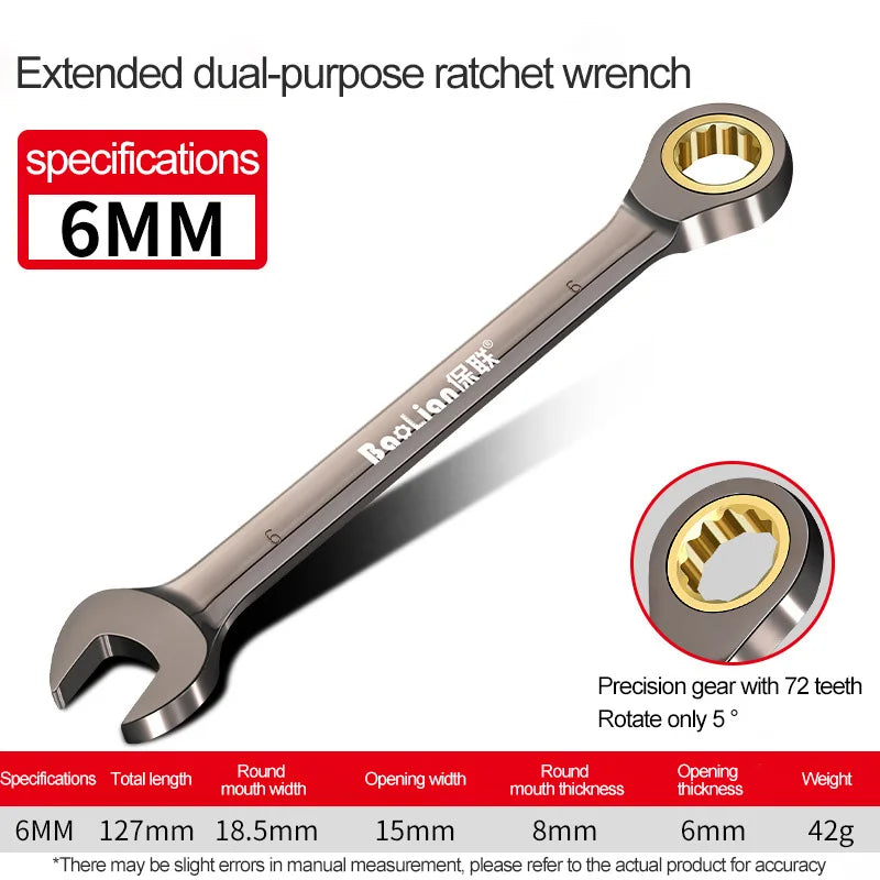 1Pc Universal Torx Wrench Adjustable Torque 6-32mm Ratchet Spanner for Bicycle Motorcycle Car Repair Tools Mechanical Tool