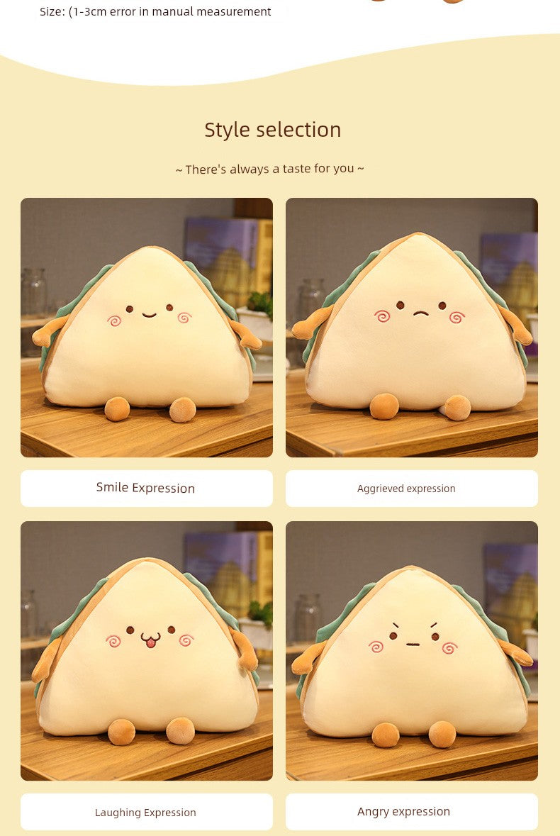 Cartoon Sandwich Pillow Bread Creative Food Nap Pillow Stylish Snack Rag Doll Cute Plush Doll