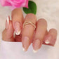 24Pcs Ballerina Press On Nail Tips Oval Head False Nails Almond Artificial Fake Nails With Glue Full Cover Press Manicure Tools