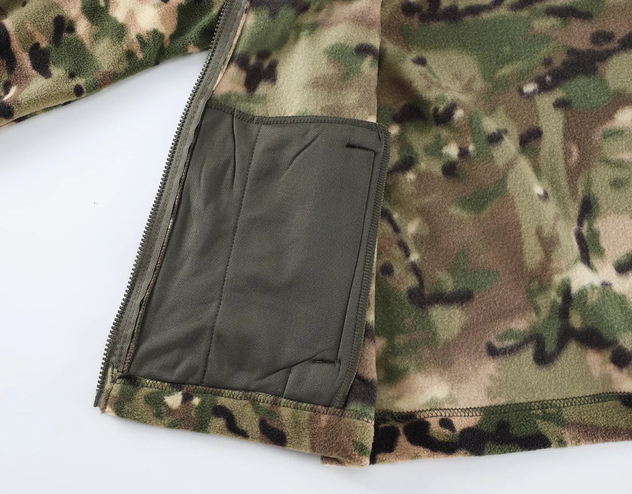 Mens Tactical Fleece Jacket Russian Camouflage US Military Work Coat Autumn Winter Outdoor Warm Zip Cardigan Jacket Inner Lining