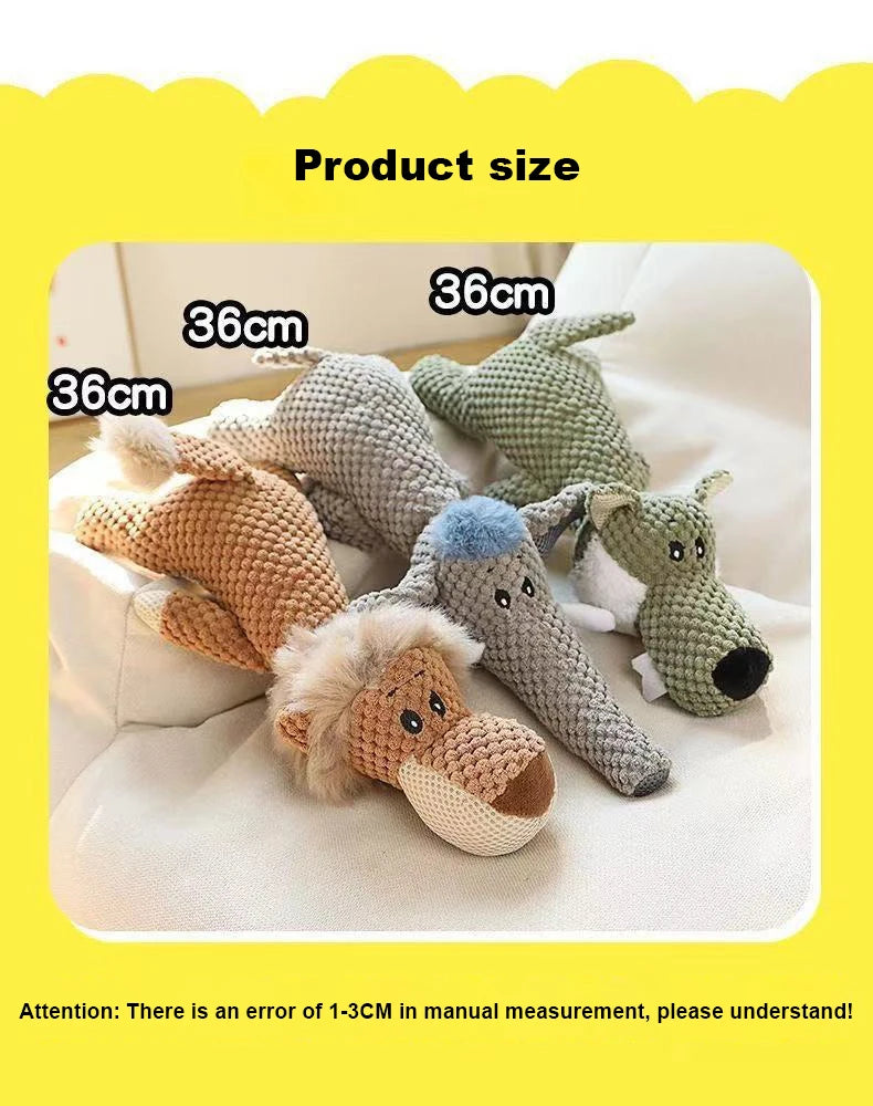 New Pet Dog Toy Plush Bite Resistant Soundy Animal Small Dog Toy Teeth Grinding Cleansing Decompression Interesting Pet Supplies