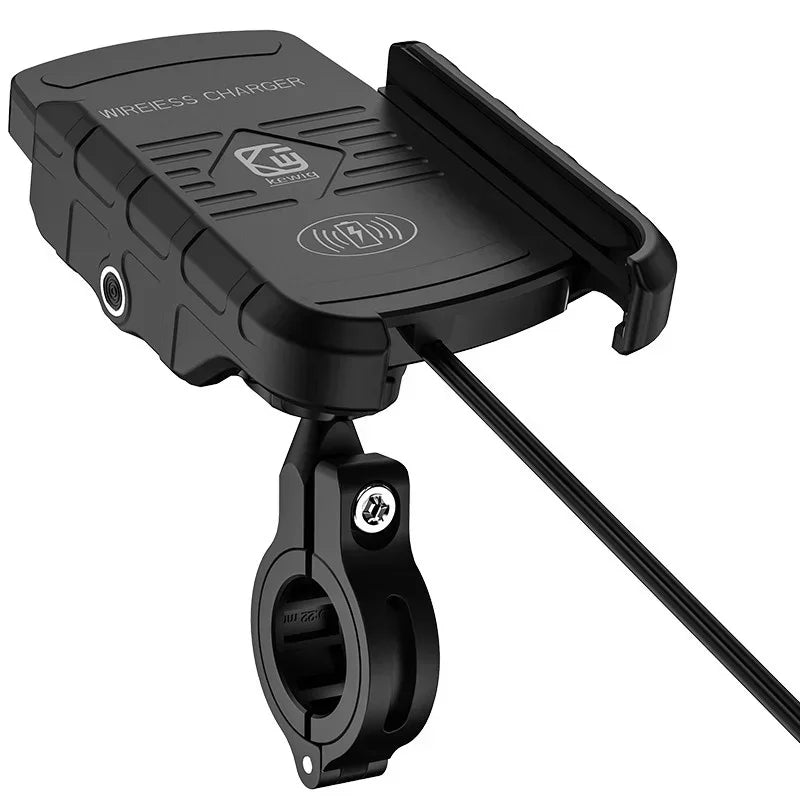 Motorcycle Phone Holder Moto Motorbike Mirror Mobile Handlebar Stand Support USB Charger Fast Wireless Charging Cellphone Mount