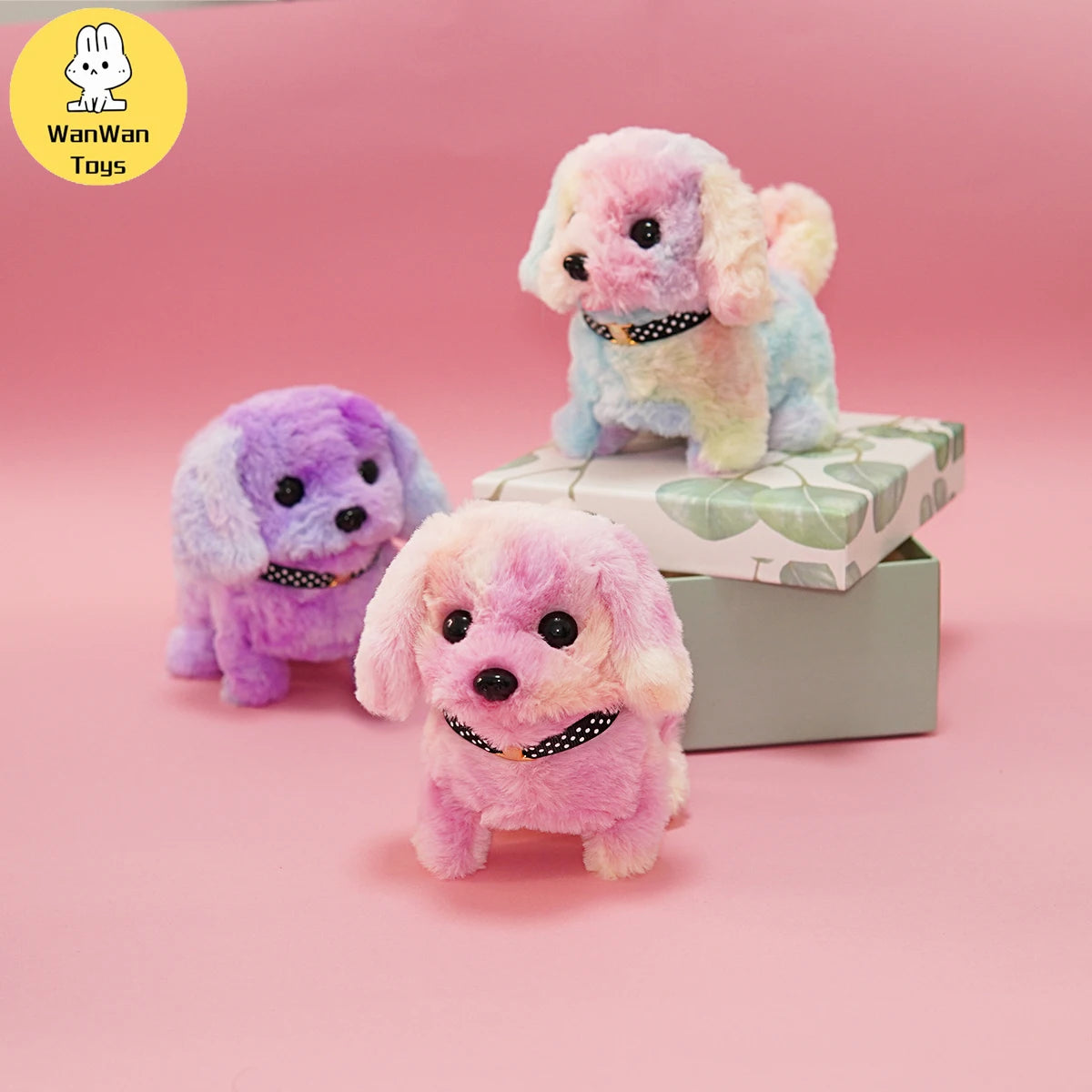 Plush Electric Puppy Simulation Pet Dog Can Walk Teddy Dog Golden Retriever Bichon Frize Dog Children Can Bark Run And Rock