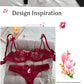 Night Beautiful Sexy Women 2 Piece floral Embroidery Underwear Sexy Erotic lingerie underwear Set