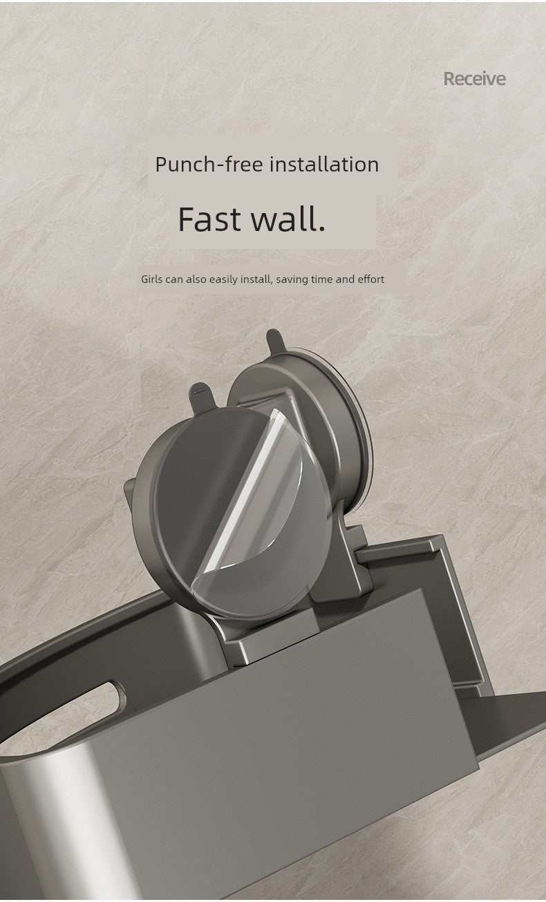 Suction Cup Punch-Free Corner Toilet Bathroom Storage Rack