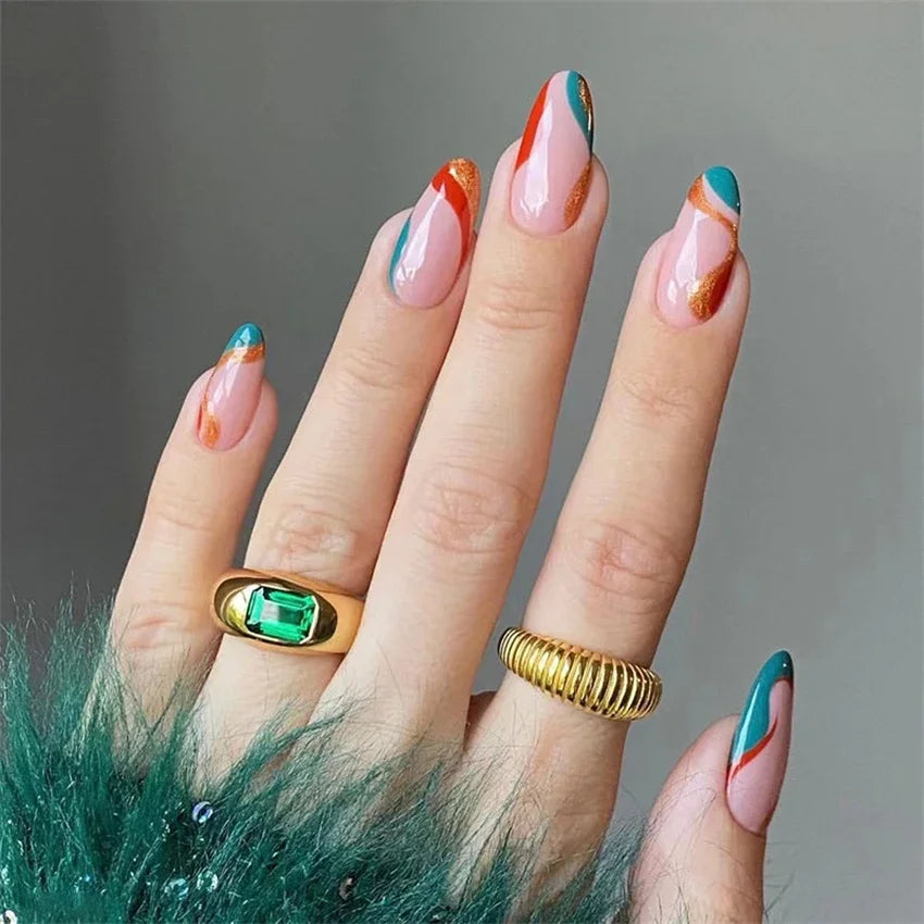 24p Artificial Acrylic Nail Art Fake Nails Full Coverage Removable Press On Nails Tip French Light Pink Heart False Nail Designs