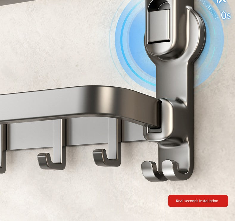 Drill-Free Shelf Bathroom Toilet Storage Hook Sucker