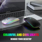 Wireless Mouse Bluetooth compatible 2.4GHz 1600DPI USB Rechargeable RGB Light Portable Mouse For Laptop Computer PC Macbook Game