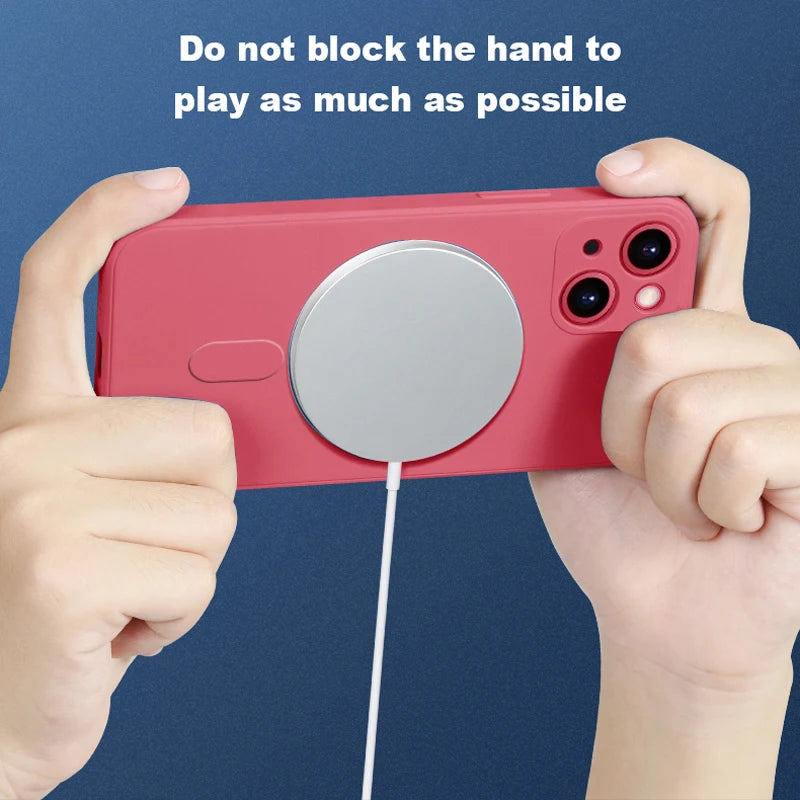 Magsafe Magnetic Wireless Charging Soft Liquid Silicone Phone Case For IPhone 16 Pro Max 14 13 12 11 15 Pro Max Mini Back Cover