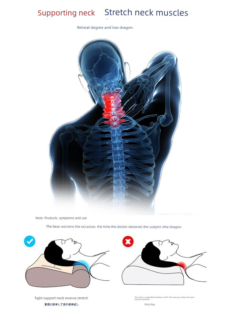 For Cervical Spine Pillow Cervical Support Improve Sleeping Support Stretch Straightening Reverse Bow Pillow One-Pair Package Sleep