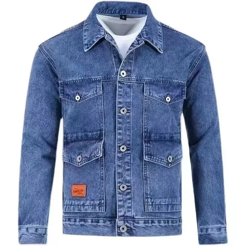 Denim Jackets Man Cargo Jeans Coat for Men Japanese Gray Overcoat Winter 2024 Lxury High Quality Cheap Price Stylish on Board G