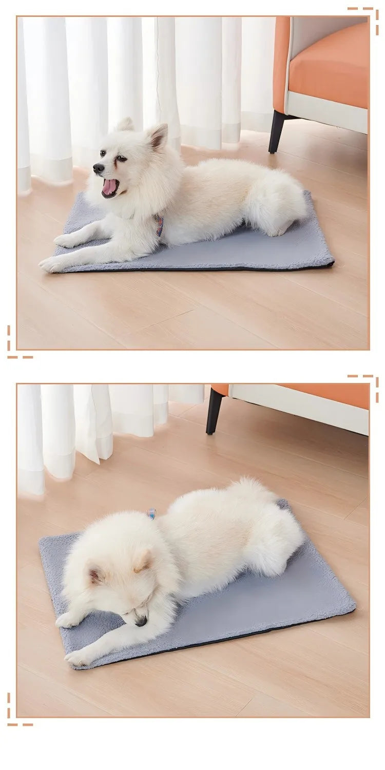 Self-Heating Pet Pads Blanket Puppy Pad Warm Cushion Mat for Cats Dogs Washable Pets with Thermal Body Heat Reflecting Core Pad