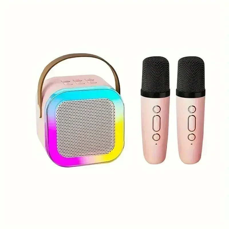 K12 Bluetooth Karaoke Machine Portable 5.3 PA Speaker System with 1-2 Wireless Microphones Home Family Singing Children's Gifts