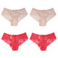 4Pcs Woman Sexy Lace Panties Female Briefs Underwear For Women Breathable Panty Hollow Lingerie Briefs Bow Underpants