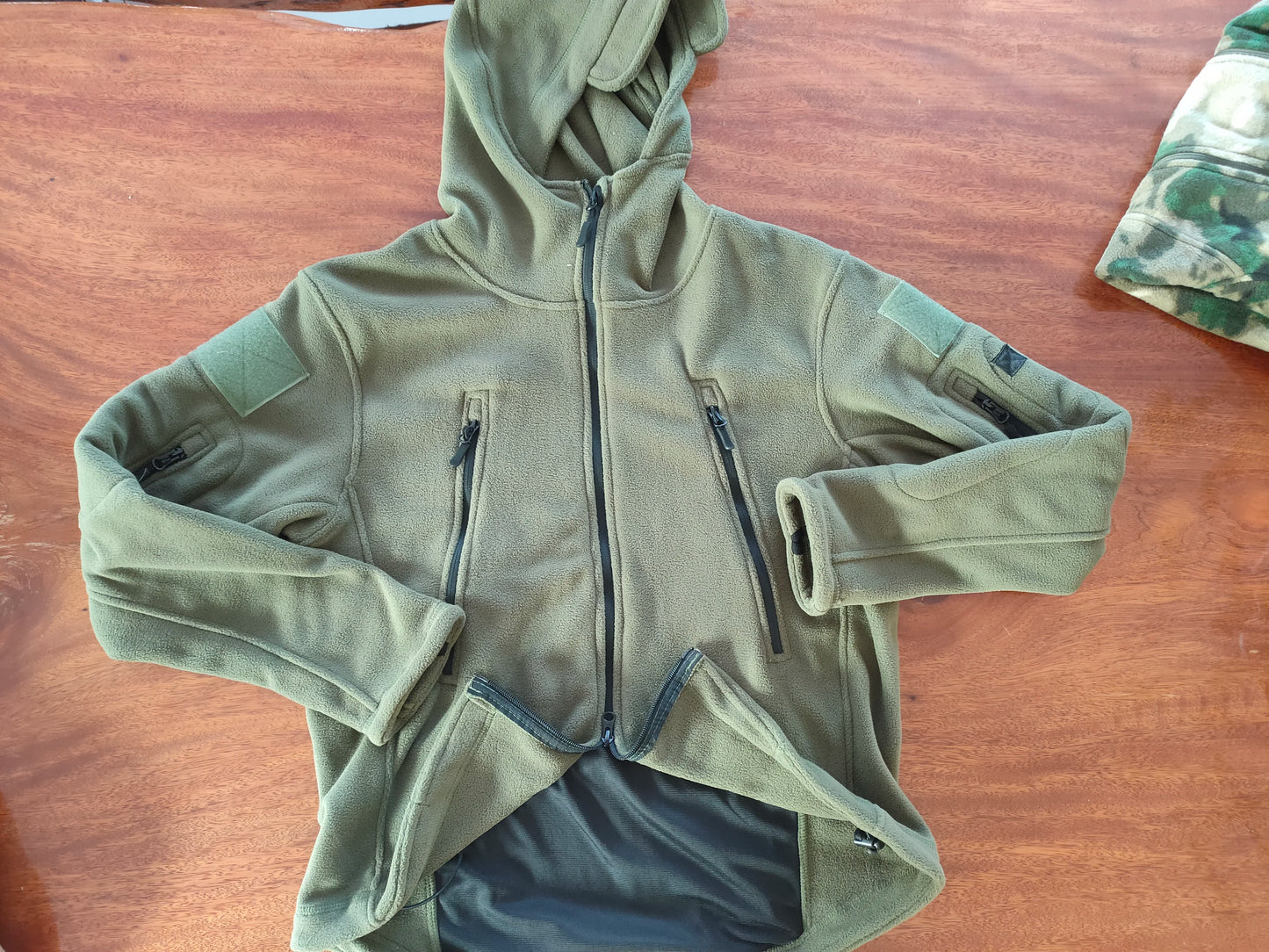 Fleece Hooded Camouflage Jacket Men Women Multi-Pockets Coat Outdoor Trekking Hiking Climbing Camping Tooling Clothes S-4XL