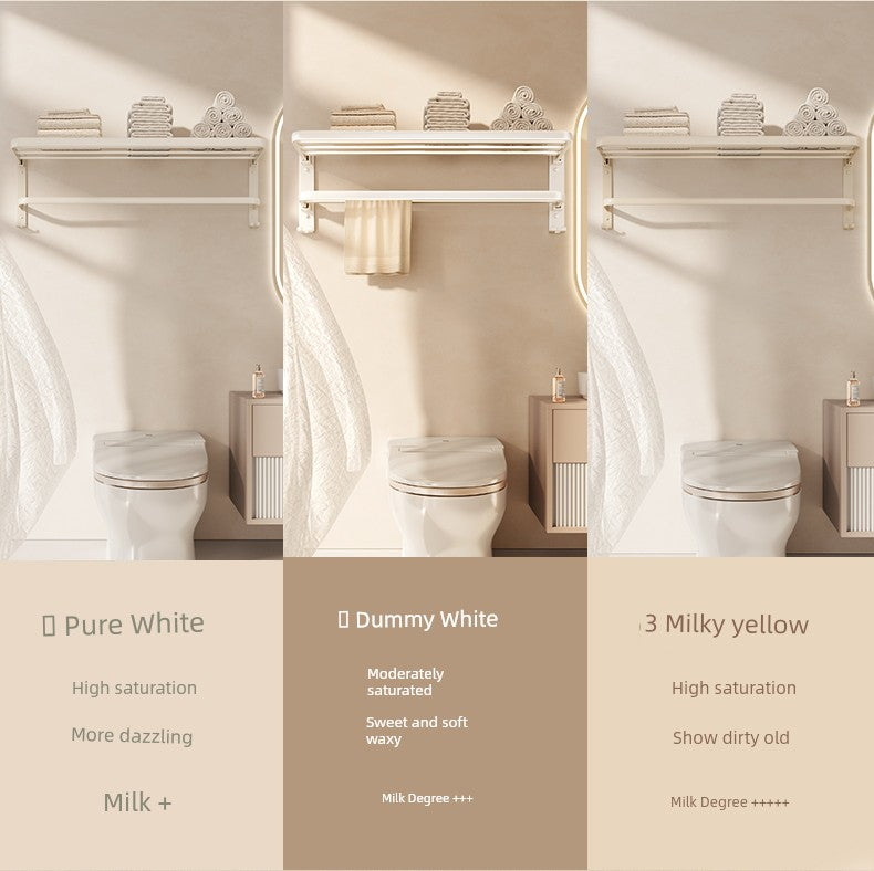 White Bathroom Wall-Mounted Toilet Towel Rack