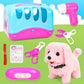 Pet Puppy Care Accessories with Dog  House -Simulated Brador Dog Call Plush Toy - Children Interactive Vet Clinic Doctor - Role