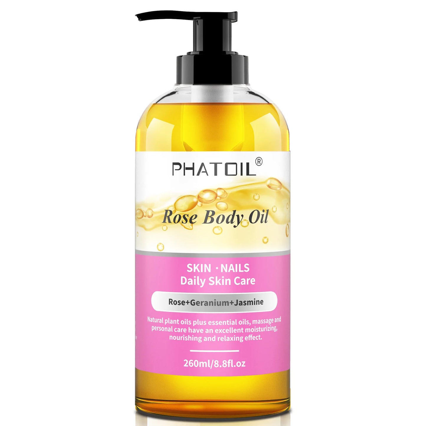 PHATOIL 260ML Vanilla Body Oil For Skin Face Care Massage Oil Repairing Smoothing Skin Care Ginger Grapefruit Essential Body Oil