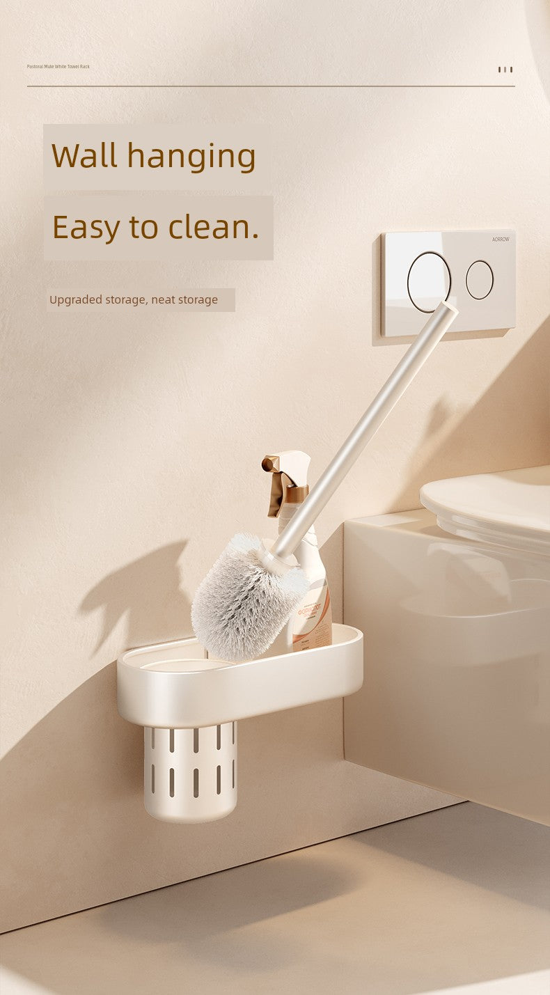 White Bathroom Wall-Mounted Toilet Towel Rack