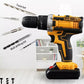 Gisam Battery Impact Screwdriver Multifunctional Cordless Drill Power Tool 25+3 Torque Setting 2 Gear Speed Electric Screwdriver
