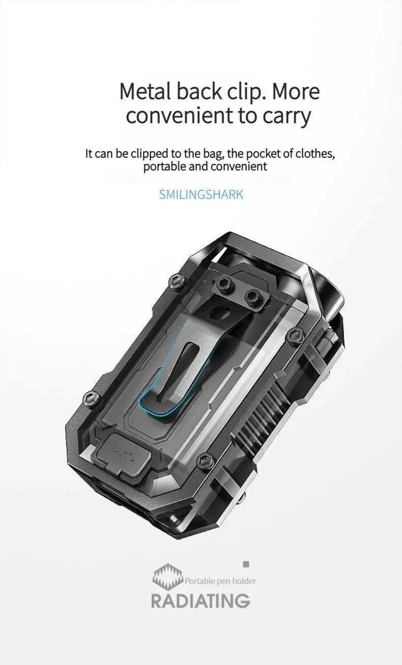 Rechargeable LED+COB Mini Multifunctional Flashlight Portable Outdoor Camping Emergency Keychain Light