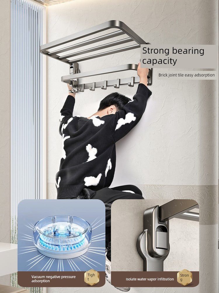 Drill-Free Shelf Bathroom Toilet Storage Hook Sucker